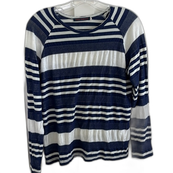 EUC Harvey Faircloth Cotton Blend striped Light Seeater Sz 6 USA Made - Picture 1 of 8